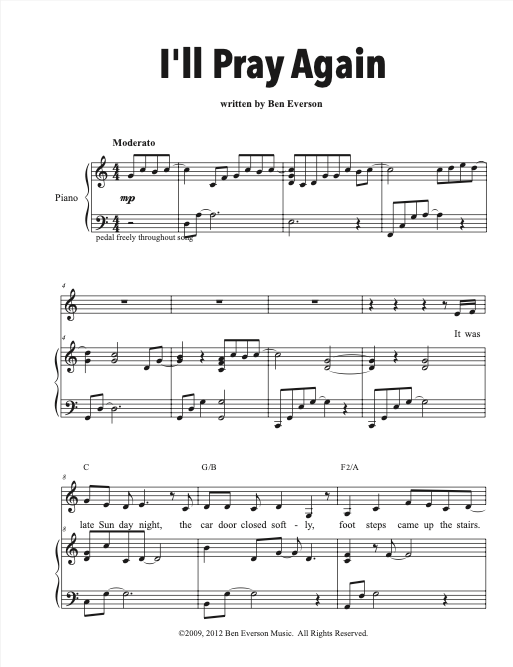 I'll Pray Again | Solo with Piano PDF