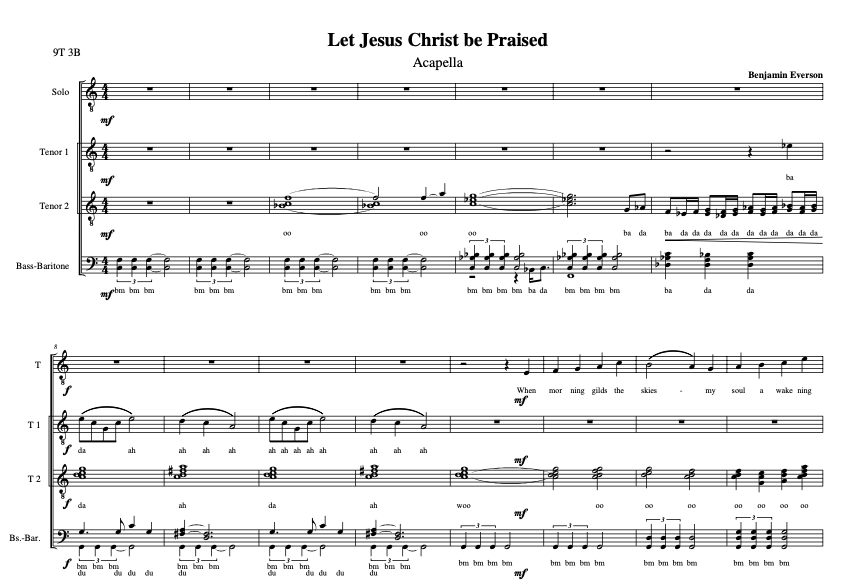 May Jesus Christ Be Praised | A Cappella Studio Chart