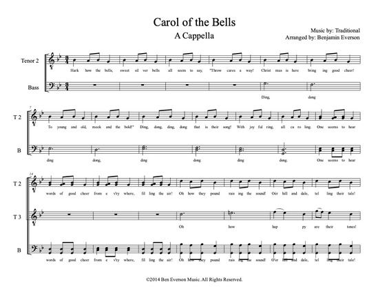 Carol of the Bells | A Cappella Studio Chart