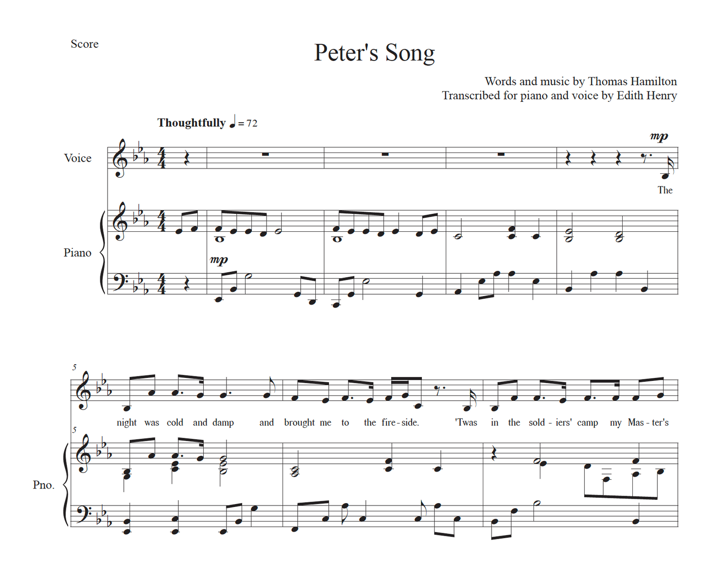 Peter's Song | Solo with Piano PDF